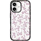 CASETiFY Impact Case for iPhone 16 [8.2ft 4X Military Grade Drop Protection/Compatible with Magsafe] - Bows - Clear Black