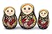 UNAMOI MCP Matryoshka Ceramic Measuring Cups, Poppy, Set of 6, Small, Red Floral
