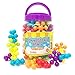 Boley 50 Piece Educational Building Block Rings - Educational Building Set for Kids, Children, Toddlers - Includes Colorful Building Pieces and Convenient, Easy Use Storage Bucket - Assorted Colors