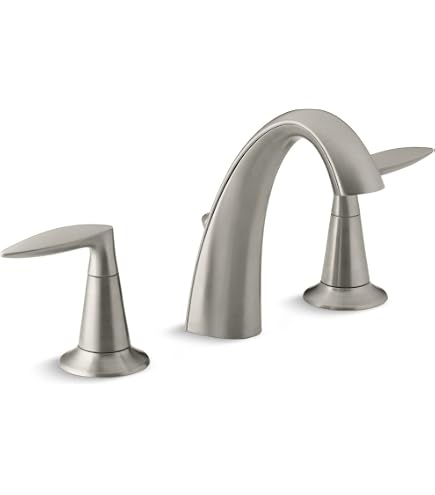 thumbnail interactive-video image 1 of Kohler Sundae 8-Inch Widespread 2-Handle Bathroom Faucet In Vibrant Brushed Nickel (K-R28797-4D) | Wall Mount, Mid Arc 1 of 5
