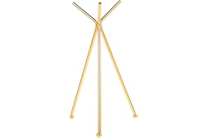 SHINEOFI Iron Art Tripod Crystal Ball Display Stand 13X20Cm Gold Desktop Rack for Home Décor and Ornament