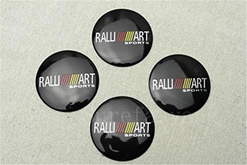 chuchu88 4Pcs Black RALLI ART Aluminum Alloy Car Wheel Center Hub Caps Stickers Emblems
