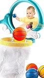 WolVol Bath Tub Fun Time Basketball Play Set with Viewing Mirror and 3 Balls
