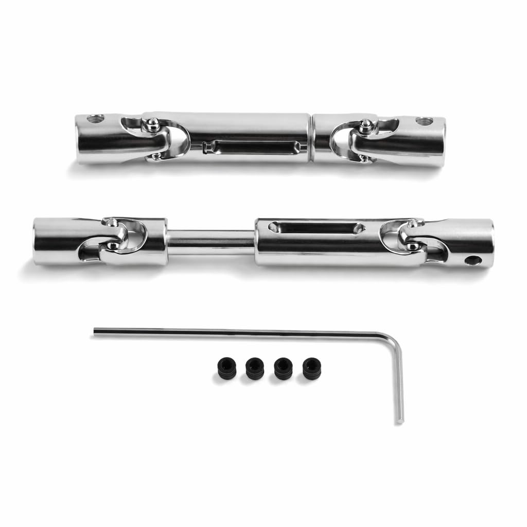 Dilwe RC Car Drive Shaft, 2 Pcs Metal Universal Drive Shaft for WPL 1/16 Scale RC Model Upgrade Parts Accessories