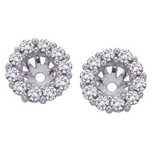 14K White Gold 1/2 ct. Diamond Earring Jackets