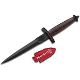 B&Ouml;KER V-42 Devil's Brigade 2.1 Dagger, 1095 Steel, Leather Handle, Model 02BO109, 11.97 in, Brown/Black
