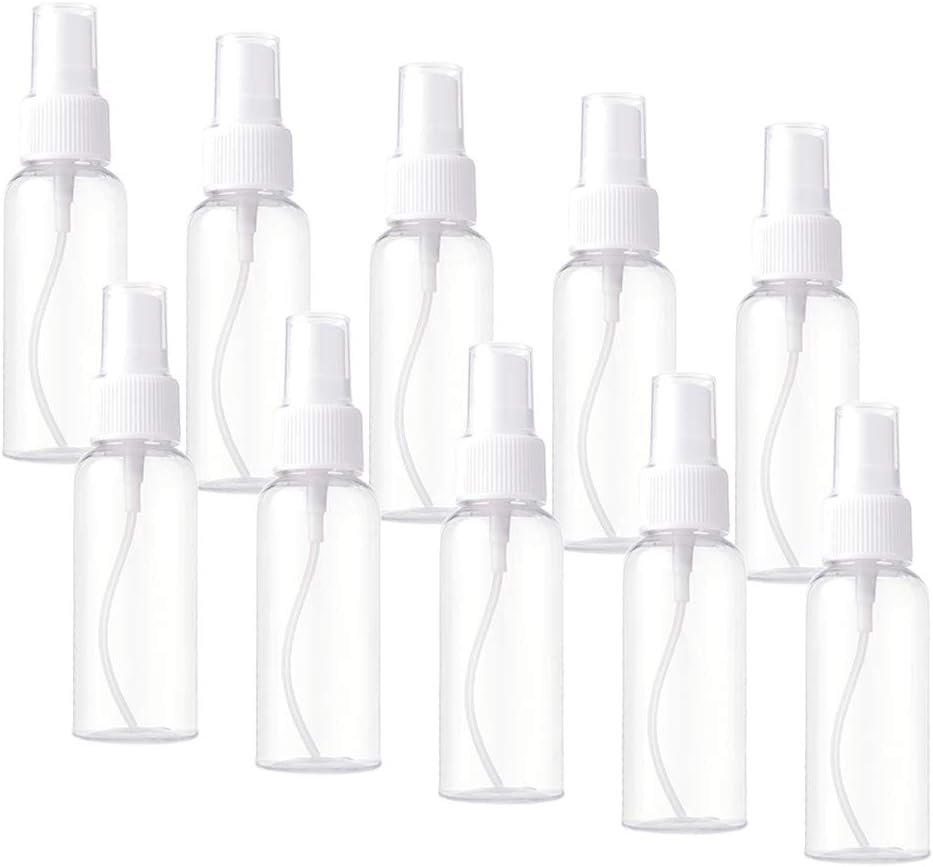 10 Pieces 50ml Spray Bottles Plastic Spray Bottles Transparent Bottles Toiletries For Cosmetic