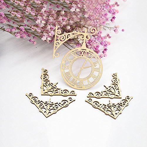 Unmengii New Scrapbooking Festival Wooden Card Ornament Embellishment Bell Clocks Shapes Figurines Craft