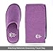 Sunshine Code Women's Memory Foam Cotton Washable Slippers with Matching Travel Bag for Home Hotel Spa Bedroom, L, Purple
