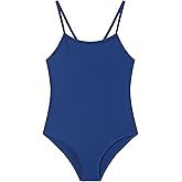 Ewbob One Piece Swimsuit Quick Dry Bathing Suits Kids Cross Shoulder Strap Beach Swimwear for 5-16 Years