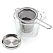 EZOWare Tea Infusers for Loose Leaf Tea [Set of 4] Stainless Steel Fine Mesh Tea Strainer with Handle and Lid, Reusable Tea Steeper for Tea Pot, Cup, Mug