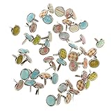 Jili Online 50 Pieces Metallic Mini Metal Brads Fastener for Scrapbooking Embellishment