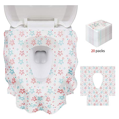 ORVINNER Toilet Seat Covers Disposable - Travel Portable, Waterproof - Prefect for Adult, Pregnant and Toddler Potty Training in Public Restrooms - Extra Large 20 Pack, Individually Wrapped - Thumbnail 7
