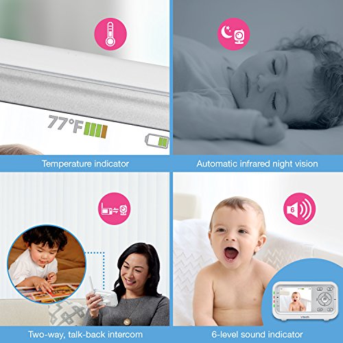 VTech VM32512 Video Baby Monitor with Automatic Infrared Night Vision, Soothing Sounds