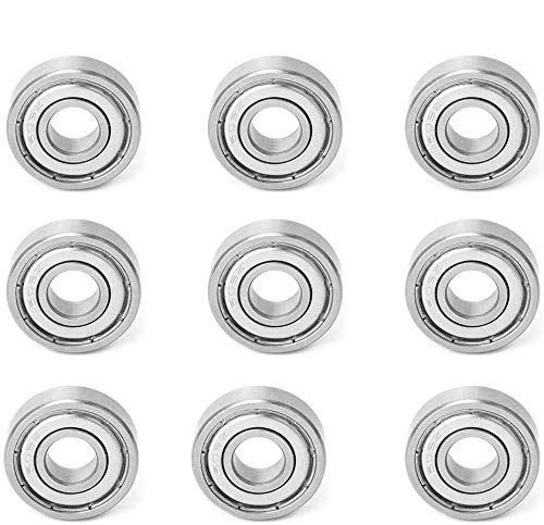 Steel Bearings Kit,609-zz Universal Double Deep-Groove Bearing Durable Double Shielded Bearing Steel Ball Bearings (10Pcs /Pack)