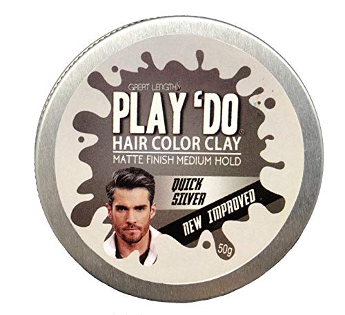 Play 'Do Temporary Hair Color, Gray Hair Wax, Hair Clay, Mens Grooming, Pomade, Silver hair dye(1.8 ounces) ...