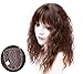 Yanamy Hair Topper Hairpieces with Bangs for Women, Clip on Curly Wavy Synthetic Top Wiglet Hairpieces for Thinning Hair (17