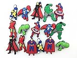 16 Avengers Iron Man Captain America Shoe Charms for Fit Croc Shoes & Bracelet Wristband Kids Party Birthday Gifts