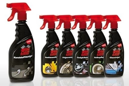 Extreme Clean Autopflege Set - Kunstoff-/Glas-/Reifen-/Insekten u. Felgenreiniger, Cockpitspray Vanille