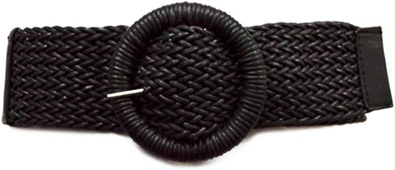 Womens Wide Stretch Elastic Braided Waist Cinch Belt