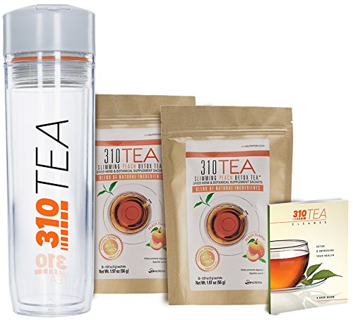 Detox Tea, 28 Servings 2 Pack | 310 Tea Fights Bloating and Appetite Suppressant, Increases Metabolism | Organic Green Tea With Yerba Mate, Guarana, Ginger, and Many More | Free Tea Tumbler and eBook