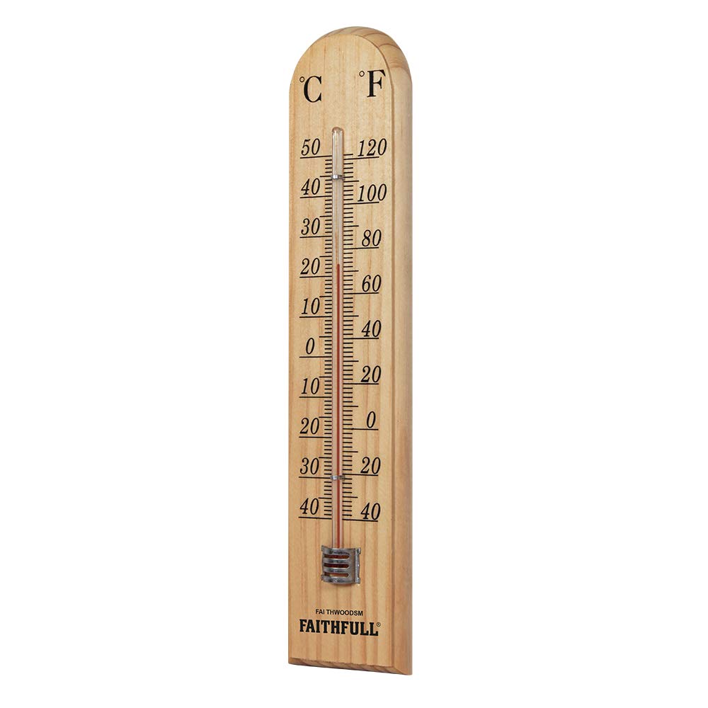 Faithfull THWOODSM 260mm Thermometer Wall Wood