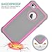 AGRIGLE Shock- Absorption/High Impact Resistant Hybrid Dual Layer Armor Defender Full Body Protective Cover Case Compatible with iPhone 5/5S/SE (Grey-Purple)