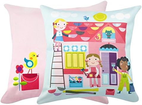 Room to Believe, Kids, Pure Cotton, Decorative Throw Pillow Case Cushion Cover, Without Insert, 16x16 Inches, Powder Pink