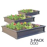 Lifetime 60069 Raised Garden Bed Kit, 4 by 4 Feet, Pack of 3
