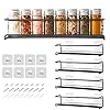 GEEDIAR-Spice-Racks-Organiser-4-Tier-Hanging-Stainless-Steel-Spice-Racks-Wall-Mounted-with-Adhensive-Stickder-Screws-Kitchen-Pantry-Shelf-for-Spices-and-Condiments-Spice-Jars-Black GEEDIAR Spice Racks Organiser - 4 Tier Hanging Stainless Steel Spice Racks Wall Mounted with Adhensive Stickder & Screws…