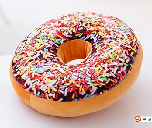 40cm*40cm Sweet Colors Doughnut Plush Pillow, Pp Cotton Stuffed Pillow Toy for Home Decoration Relax and Girls' Gifts, 12 Styles Available (Colorful Chocolates)