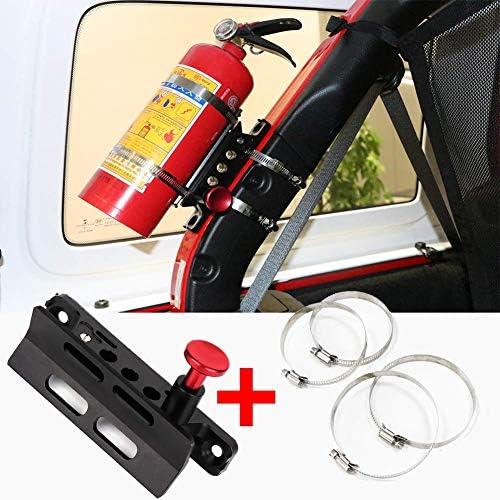Jeep Wrangler Replacement Fire Extinguisher Bracket,Adjustable Roll Bar Fire Extinguisher Holder for Jeep Wrangler TJ YJ JK CJ JL UTV