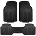 FH Group F11306BLACK black All Weather Floor Mat, 3 Piece (Full Set Trimmable Heavy Duty) primary