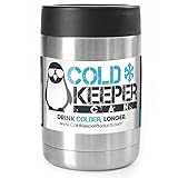 ColdKeeper Double Insulated Personal Beverage Cooler Can - Fits All Standard 12oz Cans and Bottles (12oz Compatible, Stainless Steel)