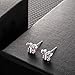 Buyless Fashion Girls Butterfly Birthstone Stud Earrings Cubic Zirconia Jewelry - E124BBMAR