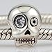 925 Sterling Silver Charm Skeleton Charm Skull Charm Halloween Charm fit for Pandora Bracelet (B)