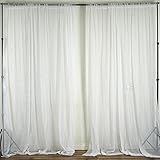 Efavormart Set of 2 2FTx10FT Fire Retardant White Sheer Voil Curtain Panel Backdrop for Window Wall Decoration - Premium Collection