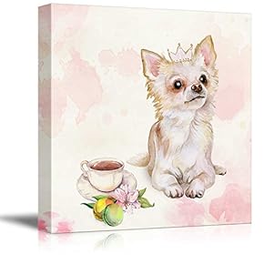 Square Dog Series Watercolor Style Painting of a...