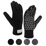 Winter Warm Touchscreen Gloves for Men and Women Touch Screen Fleece Lined Knit Anti-Slip Wool Glove