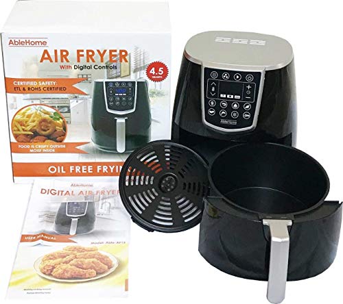 Click Here to See More Images 4.5 Qt Electric Air Fryer 1350W with Digital Timer Tempe Control 8 Presets