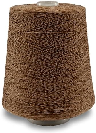 100% Linen Yarn - Brown - Cone - 2.700 meters - 12x12x16 cm - 0,5 KG (1 LBS) - Twisted from 3 PLY - Pure Flax Thread