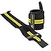 LHOTSEE Premium Wrist Straps，Professional Weight Lifting Training Wrist Straps Support Braces Wraps For Men and Women (Yellow)