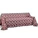 Collections Etc. Leaf Patterned Furniture Cover with Ruffle Borders, Furniture Protector with Leaf Design, Burgundy, Sofa