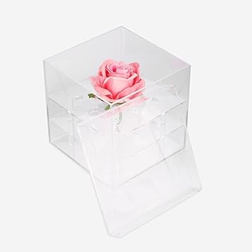 Amazon Com Acrylic Flower Box Clear Vase Rose Storage Cosmetic