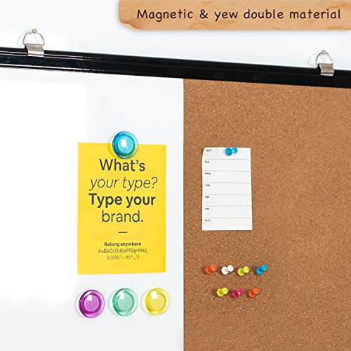 Combination Board, 36 x 24 Magnetic Whiteboard & Cork Board, Dry Erase Board Bulletin Combo Board for Home Office Classroom, Wall Mounted Memo Message Board - Thumbnail 2