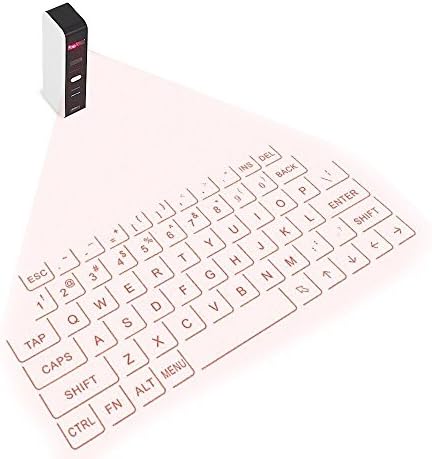 CZM Mini Ultra-Portable Virtual Keyboard Wireless Laser Projection Bluetooth Virtual Keyboard for Iphone, Ipad, Smartphone and Tablets (white)