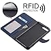 Abacus24-7 iPhone 8 Plus / 7 Plus Case, Wallet with RFID Blocking ID/Credit Card Theft Protection Flip Cover, Blue