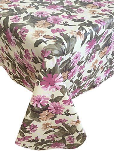 Home Bargains Plus Country Cottage Bouquet Flannel Backed Heavy Gauge Vinyl Tablecloth, Indoor/Outdoor Use, (70 Inch Round)