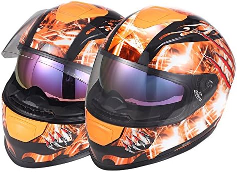 OSNICH Japanese Anime Full Face Motorcycle ATV Street Bike Helmet 833 Furious (Adult and Youth Sizes, DOT Certified)