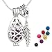 ALUCKY Aromatherapy Essential Oil Diffuser Necklace For Women,Teardrop Locket Pendant,22